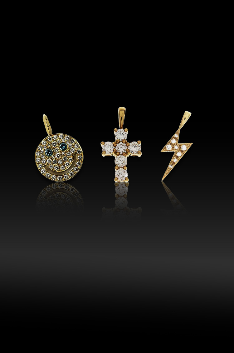 アイファニー ダイヤモンド スマイル S ブルーアイズ 18KYGダイヤ